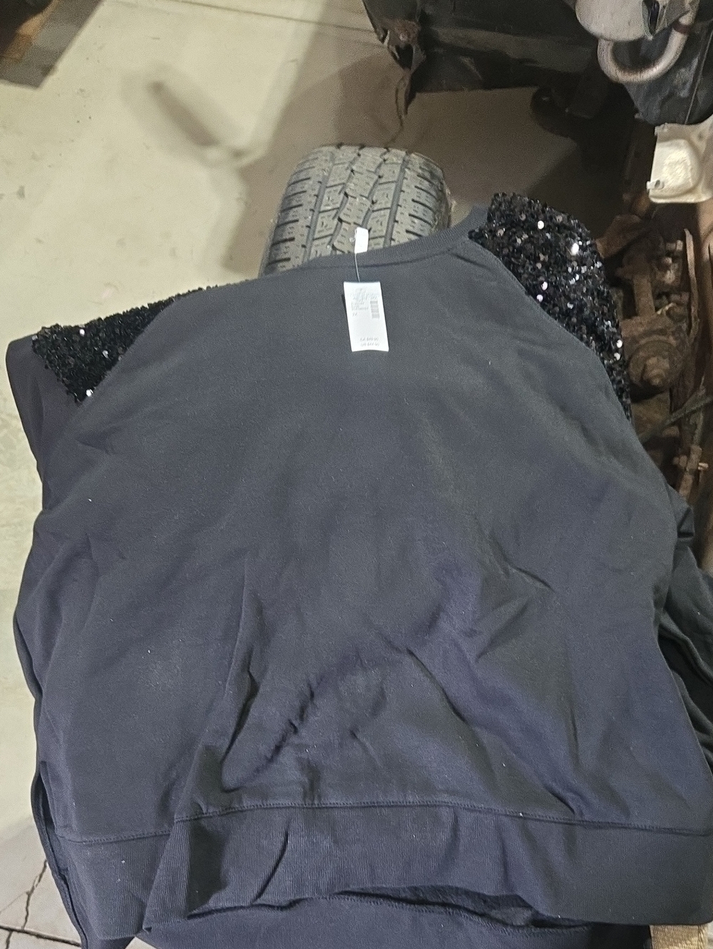 Maurices Black Sequin Sleeve Sweatshirt